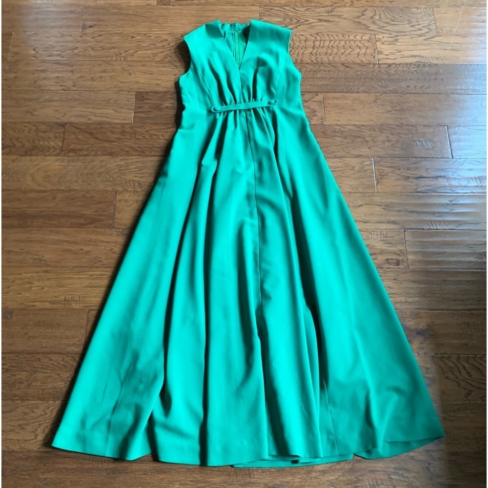 Vintage Handmade Green Maxi Dress - Picture 7 of 11